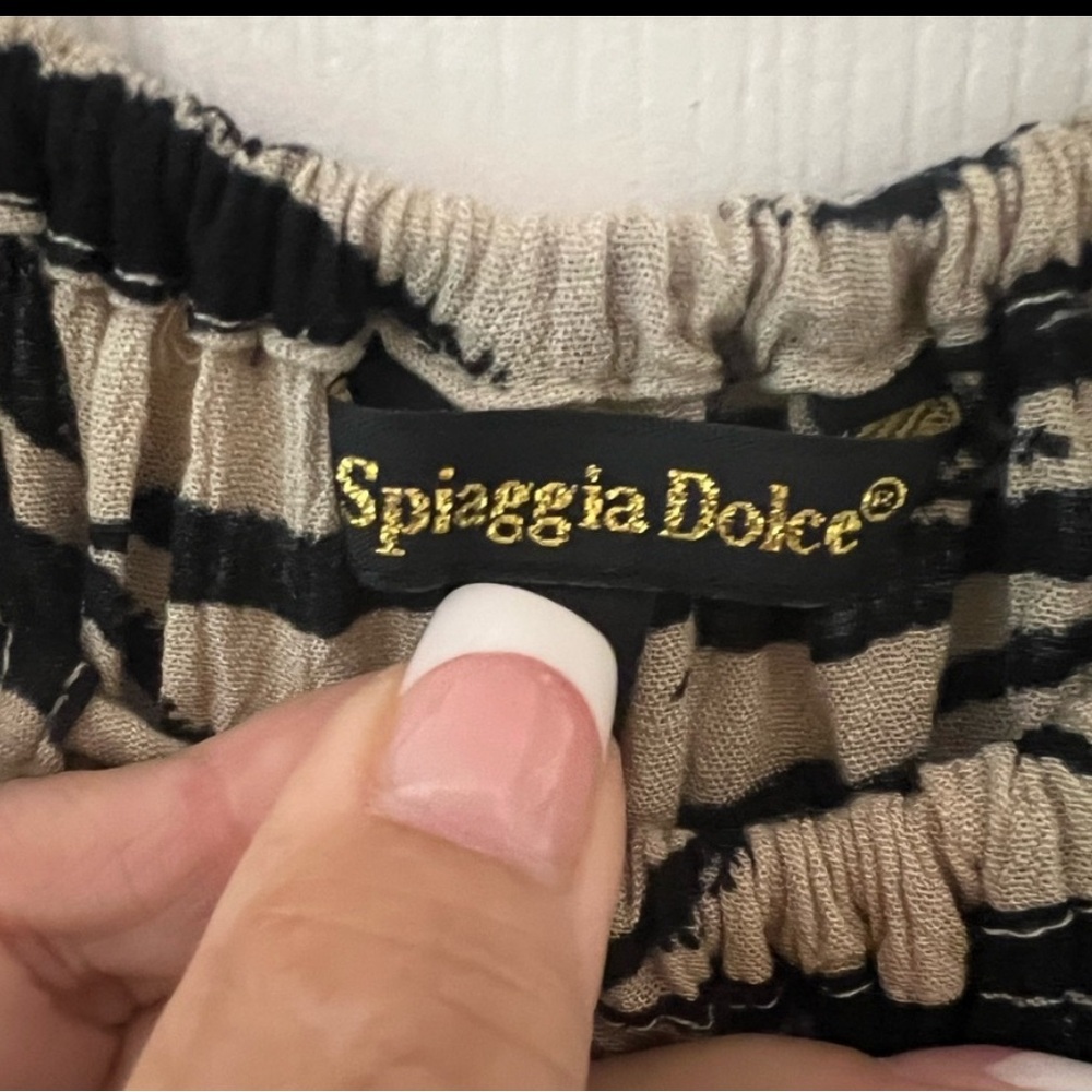 SPIAGGIA DOLCE ZEBRA TASSEL MAXI BEACH COVER UP SHOULDER TIE TASSELS OVERSIZED - Picture 7 of 7